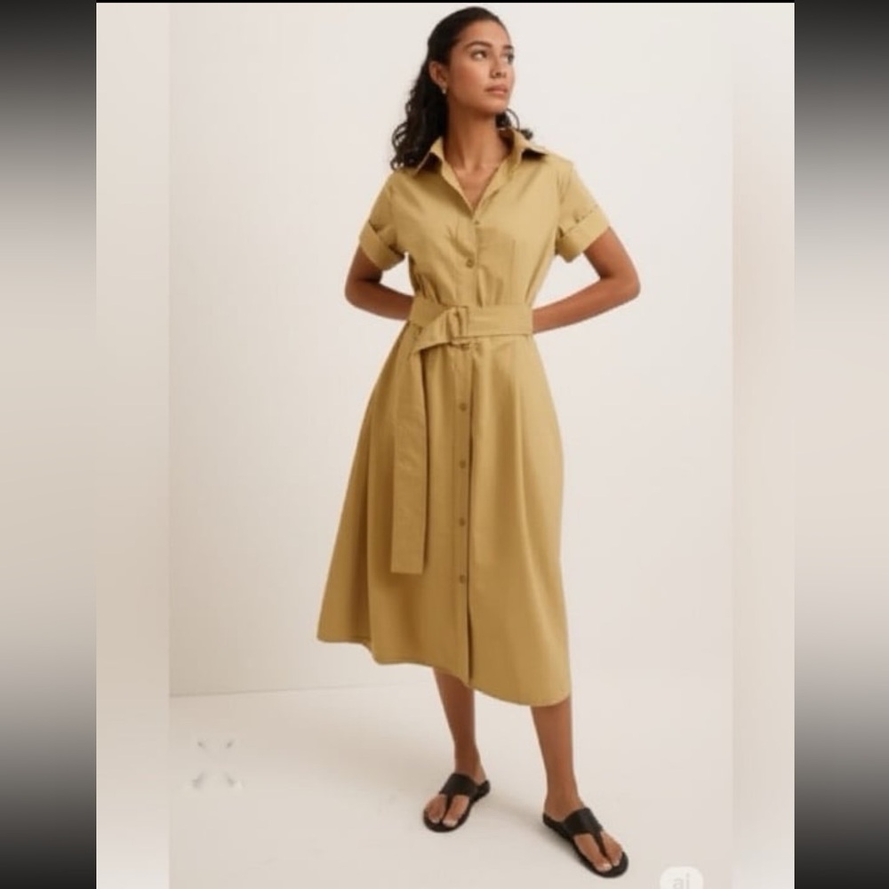 Banana Republic midi belted poplin Shirt Dress